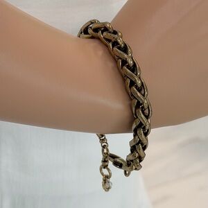 Cute and Stylish  Boho/Vintage Lucky Brand Braided Goldtone Statement Bracelet